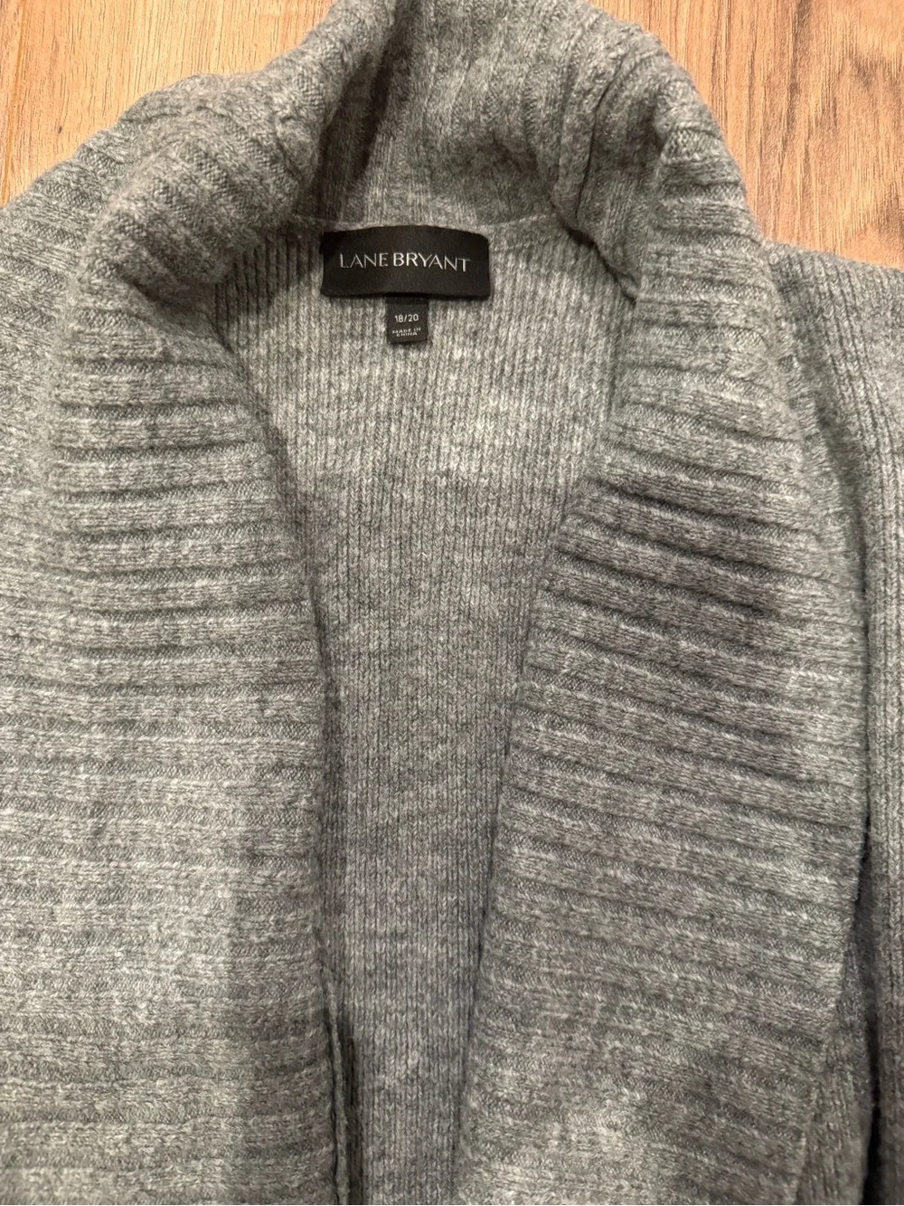 Lane Bryant Gray OpenFront Longline Cold Shoulder Cardigan Sweater 18/20 Plus